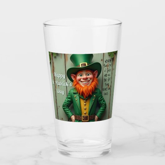 Happy St. Patrick's Day Leprechaun Glas (Vorderseite)
