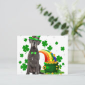 Happy St Patricks Day Leprechaun Great Dane Dog Ankündigungspostkarte (Stehend Vorderseite)
