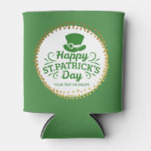 Happy St Patricks Day Leprechaun Hat Custom Text Dosenkühler (Vorderseite)