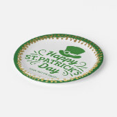 Happy St Patricks Day Leprechaun Hat Custom Text Pappteller (Schrägansicht)