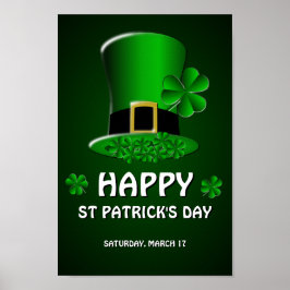 Happy St Patrick's Day Leprechaun Hat Poster