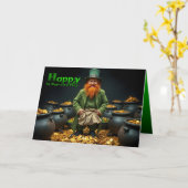 Happy St Patrick's Day Leprechaun HGC02 Karte (Gelbe Blume)
