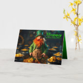 Happy St Patrick's Day Leprechaun HGC04 Karte (Gelbe Blume)