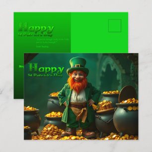 Happy St Patrick's Day Leprechaun HPostC01 Feiertagspostkarte