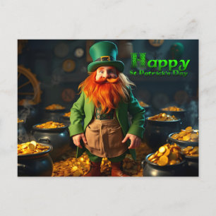 Happy St Patrick's Day Leprechaun HPostC04 Urlaub Feiertagspostkarte