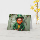 Happy St. Patrick's Day Leprechaun Karte (Gelbe Blume)