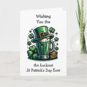 Happy St Patrick's Day Leprechaun Karte (Vorderseite)