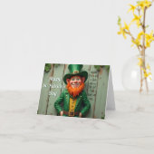 Happy St. Patrick's Day Leprechaun Karte (Gelbe Blume)