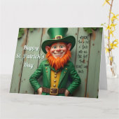 Happy St. Patrick's Day Leprechaun Karte (Gelbe Blume)