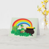 Happy St. Patrick's Day Leprechaun Karte (Gelbe Blume)