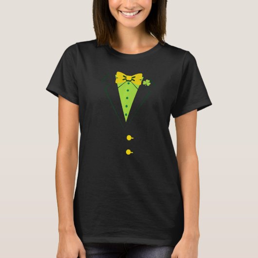 Happy St Patricks Day Leprechaun Kostüm Anzug Luck T-Shirt (Vorderseite)