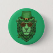 Happy St. Patrick's Day | Leprechaun Lion Button (Vorderseite)