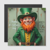 Happy St. Patrick's Day Leprechaun Magnetkarte (Vorne/Hinten)