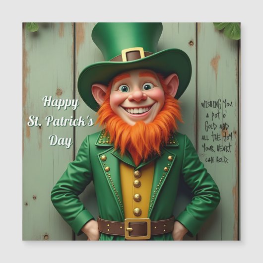 Happy St. Patrick's Day Leprechaun Magnetkarte (Vorderseite)