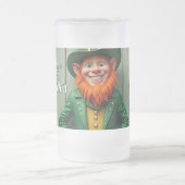 Happy St. Patrick's Day Leprechaun Mattglas Bierglas (Mittel)