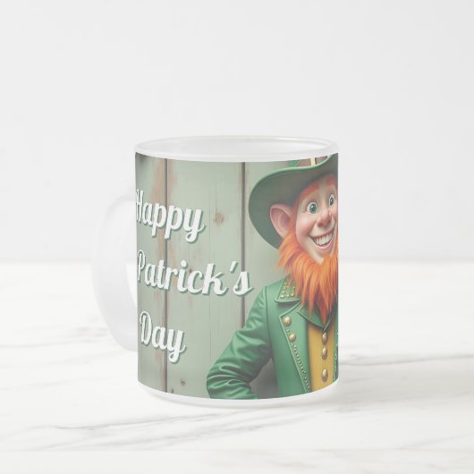 Happy St. Patrick's Day Leprechaun Mattglastasse (Vorderseite Links)