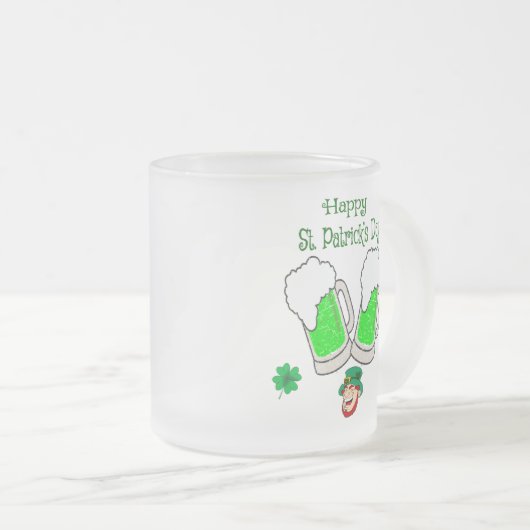 Happy St. Patrick's Day Leprechaun Mattglastasse (VorderseiteRechts)
