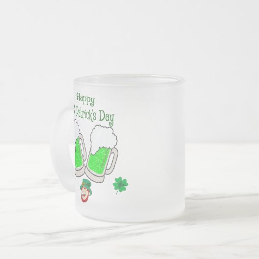 Happy St. Patrick's Day Leprechaun Mattglastasse (Vorderseite Links)