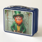 Happy St. Patrick's Day Leprechaun Metall Brotdose (Rückseite)