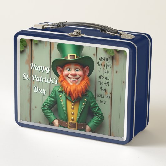 Happy St. Patrick's Day Leprechaun Metall Brotdose (Vorderseite)