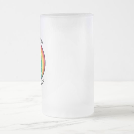 Happy St Patrick's Day Leprechaun mit grünem Bier Mattglas Bierglas (Mittel)