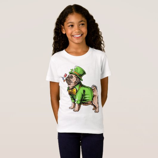Happy St. Patrick's Day | Leprechaun Mops T - Shir T-Shirt (Vorne ganz)