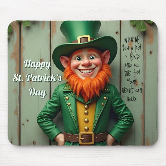 Happy St. Patrick's Day Leprechaun Mousepad (Vorne)