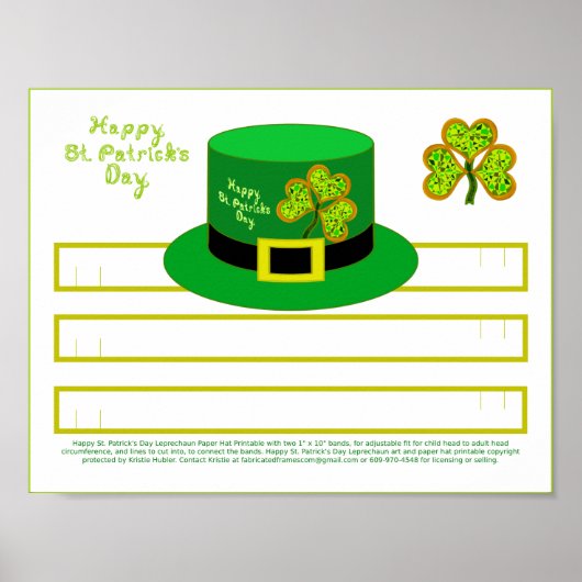 Happy St. Patrick's Day Leprechaun Papier Hat druc Poster (Vorne)