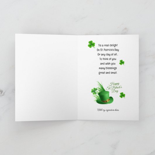 Happy St. Patrick's Day Leprechaun Regenbogen Cust Karte (Innenseite)