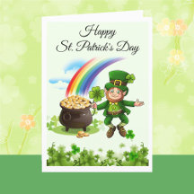 Happy St. Patrick's Day Leprechaun Regenbogen Cust
