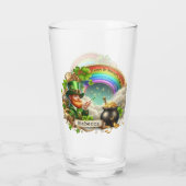 Happy St Patricks Day Leprechaun, Regenbogen Glas (Rückseite)