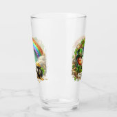 Happy St Patricks Day Leprechaun, Regenbogen Glas (Links)