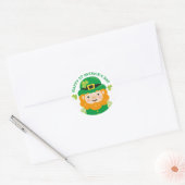 Happy St Patrick's Day Leprechaun Round Sticker (Umschlag)