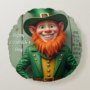 Happy St. Patrick's Day Leprechaun Rundes Kissen