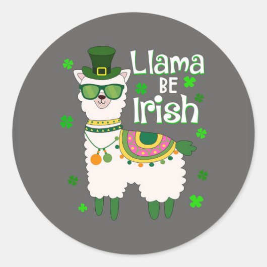 Happy St. Patrick's Day LIama Aufkleber (Vorderseite)