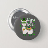 Happy St. Patrick's Day LIama-Taste Button (Vorne & Hinten)