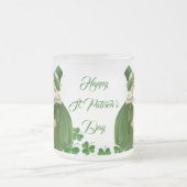 Happy St Patricks Day Little Girl Boy Sheep Clover Mattglastasse (Mittel)