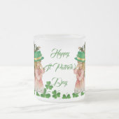 Happy St Patricks Day Little Girl Boy Sheep Clover Mattglastasse (Mittel)