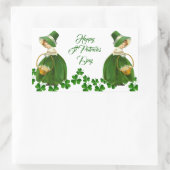 Happy St Patrick's Day Little Girl Lucky Kleeblatt Rechteckiger Aufkleber (Tasche)