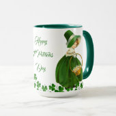 Happy St Patrick's Day Little Girl Lucky Kleeblatt Tasse (VorderseiteRechts)