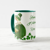 Happy St Patrick's Day Little Girl Lucky Kleeblatt Tasse (Vorderseite Links)