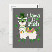 Happy St. Patrick's Day Llama Postkarte (Vorne/Hinten)