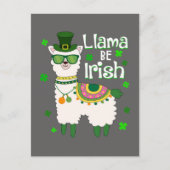 Happy St. Patrick's Day Llama Postkarte (Vorderseite)