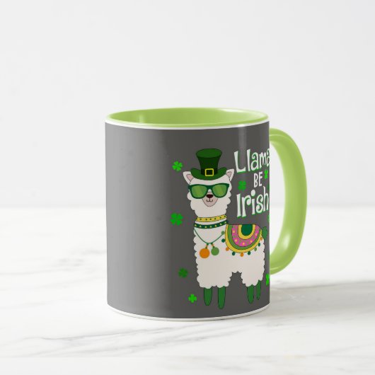 Happy St. Patrick's Day Llama Tasse (VorderseiteRechts)