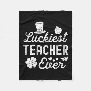 Happy St Patricks Day Luckiest Lehrer je Lucky Fleecedecke