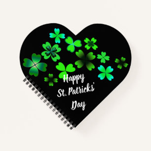 Happy St. Patrick's Day, Lucky Clover Green Irish Notizblock