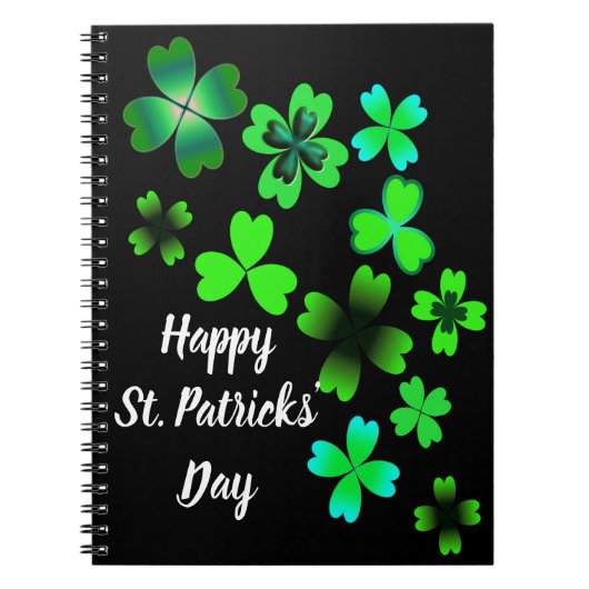 Happy St. Patrick's Day, Lucky Clovers Notizblock (Vorderseite)