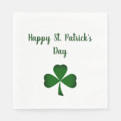 Happy St. Patrick's Day Lucky Green Kleeblatt Serviette (Vorderseite)
