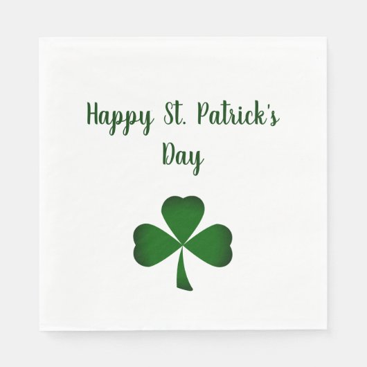 Happy St. Patrick's Day Lucky Green Kleeblatt Serviette (Vorderseite)