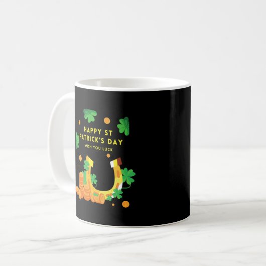 Happy St. Patricks Day - Lucky Irish Kleeblatt Kaffeetasse (Vorderseite Links)